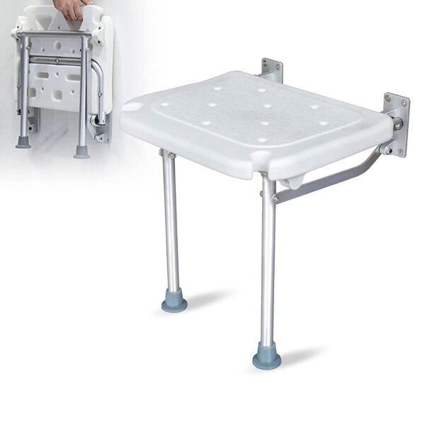 PEALOV Duschsitz Klappbar, Faltbarer Badehocker, Aluminiumlegierung, Anti-Rutsch, für ältere Menschen, platzsparend