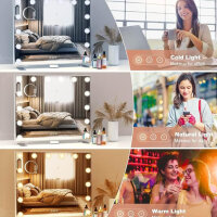 AddColor Hollywood Mirror, 60x18x52.3 cm, wall mirror, 14 LEDs, USB port, 3 lighting modes