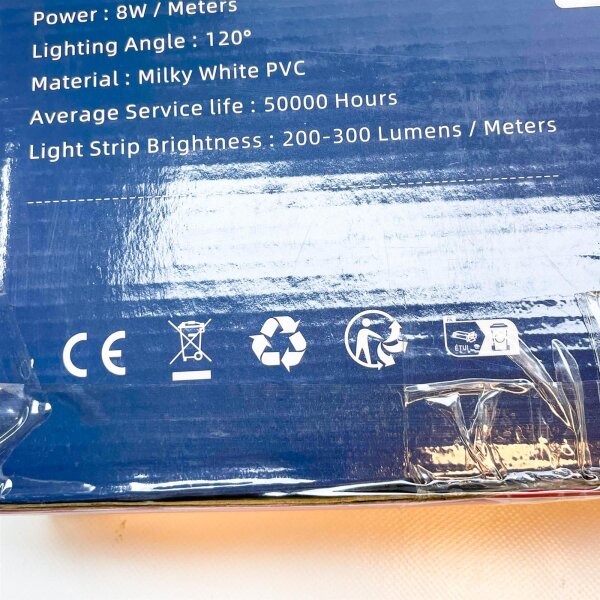 KSIBNW Neon LED Strip, 15m, LED Strip, Cold White, IP65, Flexible, Waterproof, Suitable for Indoor and Outdoor Use, DIY Decoration