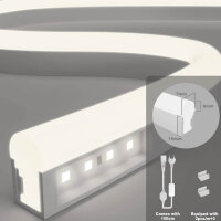 KSIBNW Neon LED Strip, 30m, IP65, Cool White, Flexible Waterproof Light Strip for Indoor/Outdoor, Including Power Supply & Controller.