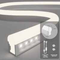 KSIBNW Neon LED Streifen 230V 50m GEBRAUCHT Aussenbereich 4000K IP65 Wasserdicht Flexibel mit Netzteil und Controller