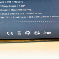 KSIBNW Neon LED Streifen 230V 50m GEBRAUCHT Aussenbereich 4000K IP65 Wasserdicht Flexibel mit Netzteil und Controller