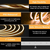 KSIBNW Neon LED Strip 15M, IP65, 3000K, flexibles...