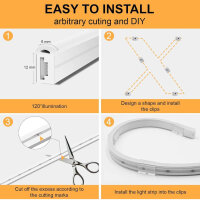 KSIBNW Neon LED Strip 15M, IP65, 3000K, flexible light strip for decoration, kitchen, party, waterproof, including power supply and controller