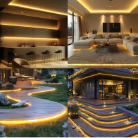 KSIBNW LED Strip 10M Neutral White IP65 Waterproof 320° Glow Flexible for Indoor & Outdoor Decoration