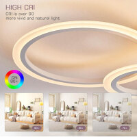 KSIBNW LED Ceiling Light 36W Dimmable Modern 4 Rings...
