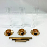 Inweder Tischhalter, Set von 18, Candelabrum, abnehmbares Glas, goldene Tischkerzen, elegant und dekorativ.