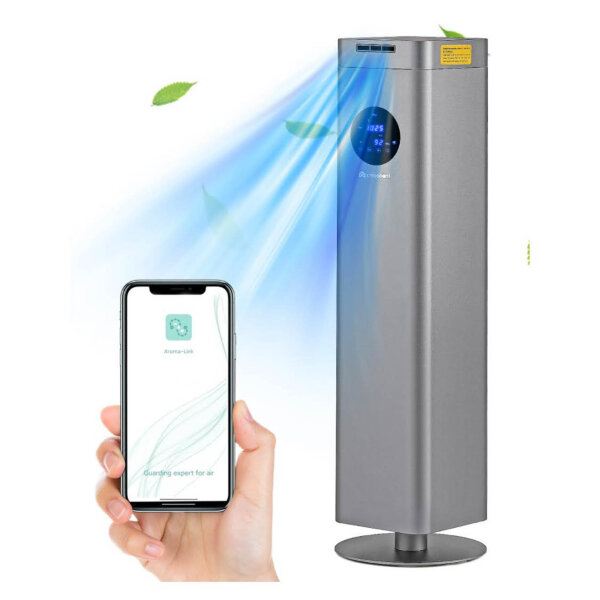 MXmooning essential oil diffuser, 3000 m³, 1500 ml, timer, application control, ideal for office, shop, hotel