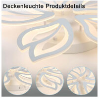 Smart ceiling light, living room lamp, LED ceiling light flower design, dimmable, 5 heads, APP control, compatible with Alexa and Google Home