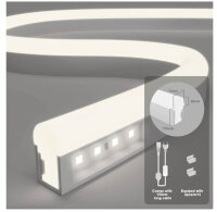 KSIBNW Neon LED Streifen, 30m, IP65, kaltes Weiß, flexibler, wasserdichter Lichtstreifen für Innen/Außen, inkl. Netzteil & Controller.