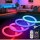 KSIBNW LED Neon Strip 5m RGBIC LED Strip IP65 Bluetooth Music Sync dimmable with remote control & app color change timer