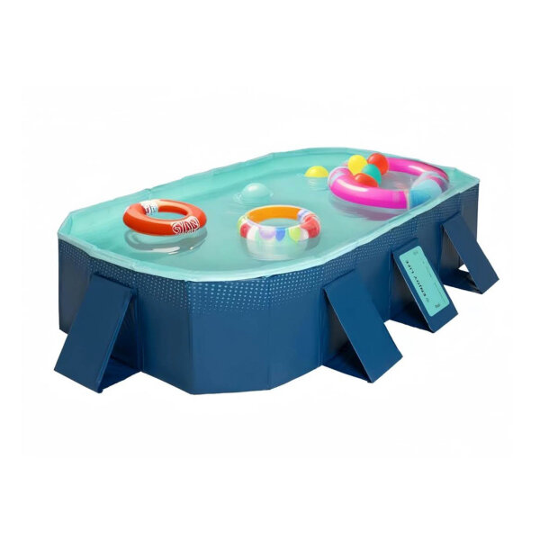 Everkeen Faltbarer Pool 2.6M Tragbarer Schwimmbad Rutschfester PVC für Kinder und Haustiere Innen- und Außenbereich
