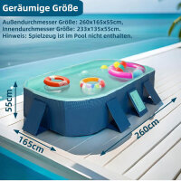 Everkeen Foldable Pool 2.6M Portable Swimming Pool...