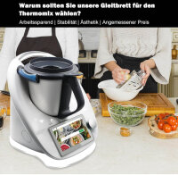 Gleitbrett Acryl, TM6, Zubehör, schnelles Bewegen für Thermomix, rutschfeste Unterlage, Weiß