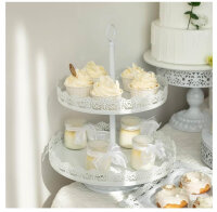 WOOLUCK® Tortenständer, 7 Stück, Dessert Display, weiß, ideal für Hochzeit, Geburtstag, Baby Dusche, feierliche Anlässe.