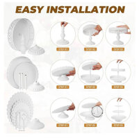 WOOLUCK® Tortenständer, 7 Stück, Dessert Display, weiß, ideal für Hochzeit, Geburtstag, Baby Dusche, feierliche Anlässe.