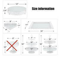 WOOLUCK® Cake Stand, 7 Pieces (1 Piece Missing), Dessert Display, White, for Wedding, Birthday, Baby Shower, Celebration