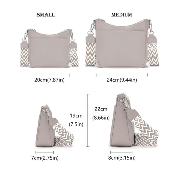 YISUOHOOM Handbag Women Medium Shoulder Bag Gray, Crossbody Bag, Multiple Compartments