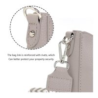 YISUOHOOM Womens Small Handbag Gray Shoulder Bag Crossbody with Multiple Compartments