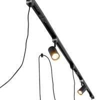 QAZQA - Modern track system complete set, 3-light, ceiling spotlight, stylish spotlight, ideal for targeted lighting.