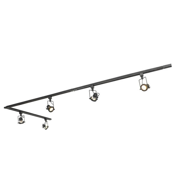 QAZQA industrial vintage track system complete set 5-light ceiling spotlight lamp with modern accents.