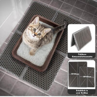 MOCOBO litter box mat, non-slip, waterproof, easy to clean, ideal for indoor cats.