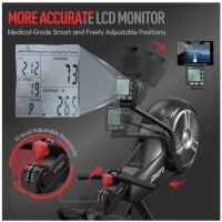 JOROTO Rudergerät, Rudergerät für Zuhause, Luft- und Magnetwiderstand, faltbar, Bluetooth LCD, kommerzielle Qualität.