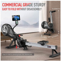 JOROTO Rudergerät, Rudergerät für Zuhause, Luft- und Magnetwiderstand, faltbar, Bluetooth LCD, kommerzielle Qualität.