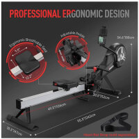 JOROTO Rudergerät, Rudergerät für Zuhause, Luft- und Magnetwiderstand, faltbar, Bluetooth LCD, kommerzielle Qualität.