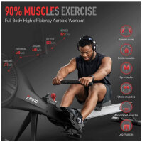 JOROTO Rudergerät, Rudergerät für Zuhause, Luft- und Magnetwiderstand, faltbar, Bluetooth LCD, kommerzielle Qualität.