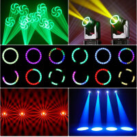 150W Moving Head LED, DMX512 Spot, Zoom Gobo, 13°-15° Fokuseffekt, 7 Muster, 7 Farben, 3 Prisma für Bühne, Disco, DJ, Bar, Party.