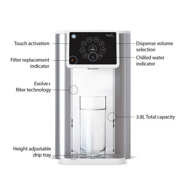 Aqua Optima Aurora, water filter, 3.8 l, Evolve+ filter, reduces microplastics, chlorine, limestone, impurities.