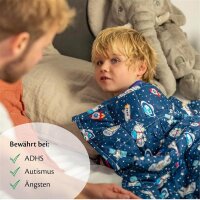 Ella weighted blanket 2.4 kg, 90x120 cm, therapy blanket for stress relief, hypoallergenic glass beads, soft cotton outer layer, for children 15-25 kg.