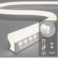 KSIBNW Neon LED Streifen 230V, 20m, IP65, Neutralweiß 4000K, flexibel, wasserdicht, inkl. Netzteil & Controller, ideal für Außen- und Innendekoration.