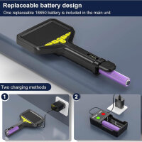 ILIHOME endoscope camera, 1080P, inspection camera, 4.3" IPS, dual camera, 8 LEDs, waterproof, 5M cable.