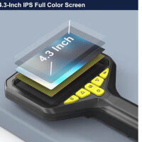 ILIHOME endoscope camera, 1080P, inspection camera, 4.3" IPS, dual camera, 8 LEDs, waterproof, 5M cable.
