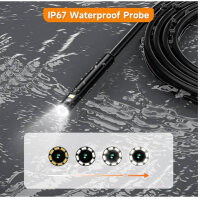 ILIHOME Dual Lens Endoscope Camera, 4.3" HD IPS, Waterproof, 8+1 LED, 5m, Ideal for Pipe and Duct Inspections.