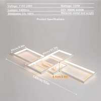 Diossad dimmable LED ceiling light, rectangular,...