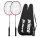 Prince Pro Warrior Badminton Racket Twin Set: Graphite, including shuttlecocks, protective bags, ideal for recreational players.