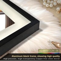 GANPE LED bathroom mirror, 90 x 60 cm, wall-mounted, frameless, illuminated, anti-fog, IP44, vertical & horizontal.