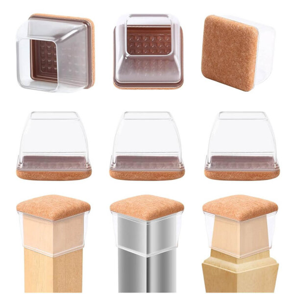 RCHYFEED Chair Leg Caps, 35-45mm, Felt, 24 Pieces, Silicone, 2 Inch, Scratch-Resistant, Protects Floors, Ideal for Chairs and Tables.