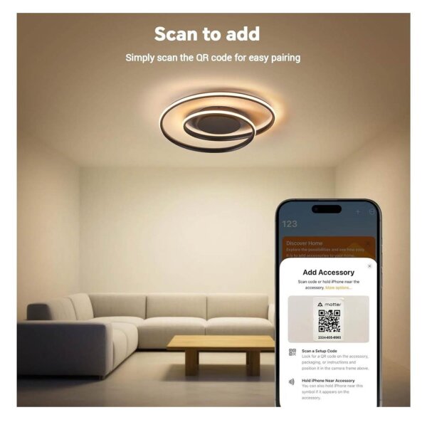 Bayht Intelligent LED-Deckenleuchte, mit Fernbedienung.