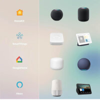 Bayht Intelligent LED ceiling light, dimmable, 5200 lumens, Ø48cm, compatible with Alexa and Google Home, modern remote control.