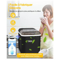 ZZLLKQ Smart Ice Cube Maker, Wi-Fi, 15 kg/24 h, 9 cubes...