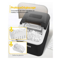 ZZLLKQ Smart Ice Cube Maker, Wi-Fi, 15 kg/24 h, 9 cubes in 6 min, self-cleaning, 2 sizes, ideal for kitchen, office, bar.