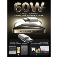 LISEN USB-C-Kabel 1m + 1m, schnelles 6A Turbo-Laden für Redmi Note 10 Pro, kompatibel mit Xiaomi Mi 13/12/11/POCO.