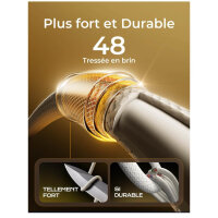 LISEN USB-C-Kabel 1m + 1m, schnelles 6A Turbo-Laden für Redmi Note 10 Pro, kompatibel mit Xiaomi Mi 13/12/11/POCO.