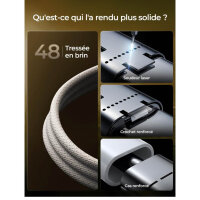 LISEN USB-C-Kabel 1m + 1m, schnelles 6A Turbo-Laden für Redmi Note 10 Pro, kompatibel mit Xiaomi Mi 13/12/11/POCO.