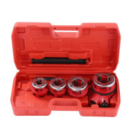 KATSU 318504, Plumbers Pipe Threading Kit, Manual Threader Set, Steel, 4 Dies: 1/2", 3/4", 1", 1-1/4", for Water and Gas Pipes.