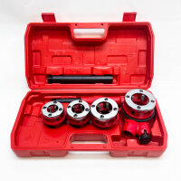 KATSU 318504, Plumbers Pipe Threading Kit, Manual Threader Set, Steel, 4 Dies: 1/2", 3/4", 1", 1-1/4", for Water and Gas Pipes.